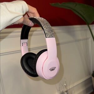 Juicy Couture Pink and Silver Rhinestone Headphones